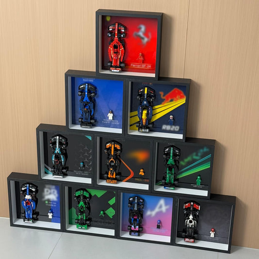 F1 Team Edition 10-Car Racing Model Collection with Themed Background Displays & Mini Figures