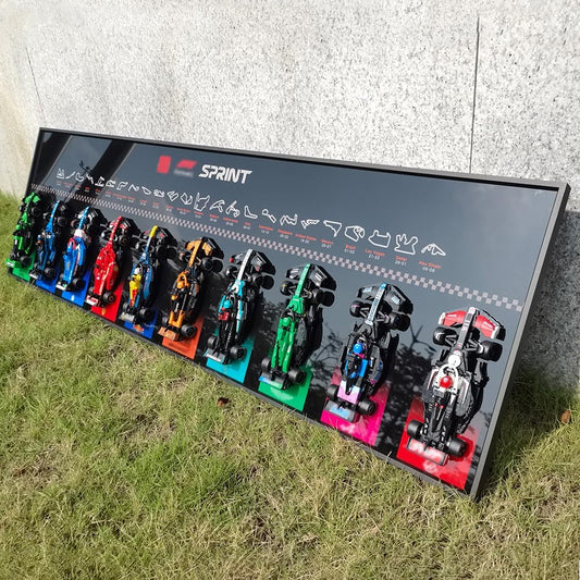 F1 Sprint 10-Car Racing Model Collection Wall Display
