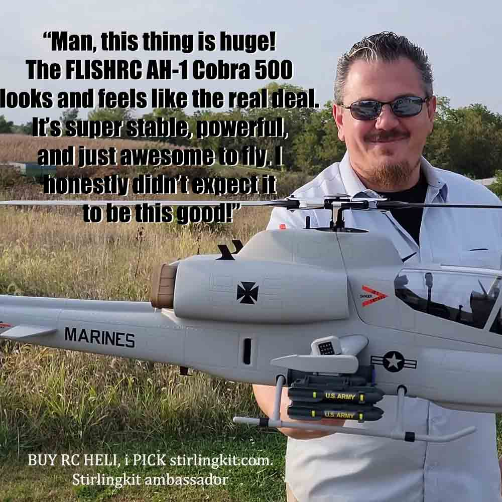 FLISHRC FL500 AH-1 Cobra Large-Scale GPS RC Helicopter – Precision Flight. Realistic Power