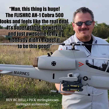 FLISHRC FL500 AH-1 Cobra Large-Scale GPS RC Helicopter – Precision Flight. Realistic Power