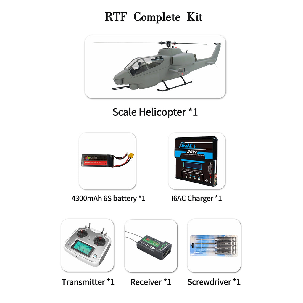 FLISHRC FL500 AH-1 Cobra Large-Scale GPS RC Helicopter – Precision Flight. Realistic Power