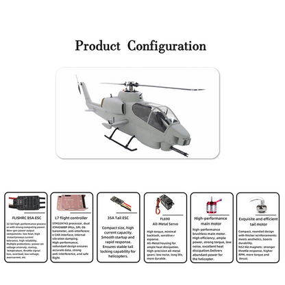FLISHRC FL500 AH-1 Cobra Large-Scale GPS RC Helicopter – Precision Flight. Realistic Power