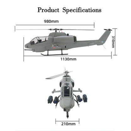 FLISHRC FL500 AH-1 Cobra Large-Scale GPS RC Helicopter – Precision Flight. Realistic Power