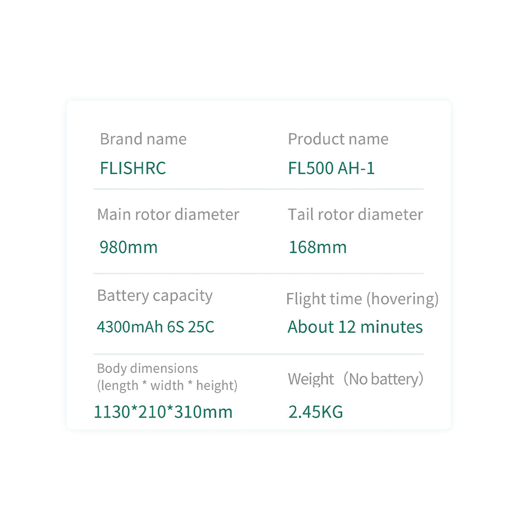 FLISHRC FL500 AH-1 Cobra Large-Scale GPS RC Helicopter – Precision Flight. Realistic Power