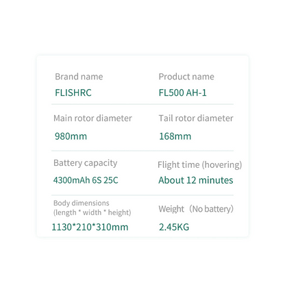 FLISHRC FL500 AH-1 Cobra Large-Scale GPS RC Helicopter – Precision Flight. Realistic Power