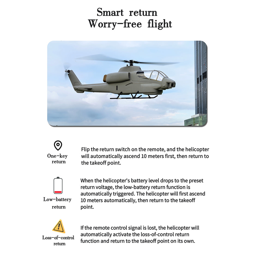 FLISHRC FL500 AH-1 Cobra Large-Scale GPS RC Helicopter – Precision Flight. Realistic Power